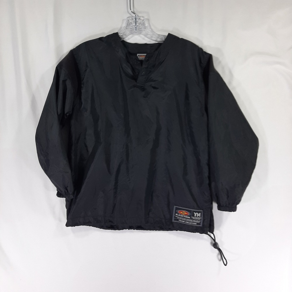Easton Team Collection Mens Youth Medium Black Windbreaker Pullover Jacket YM